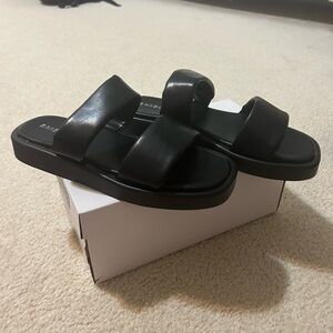 Bamboo Black Slide Sandals